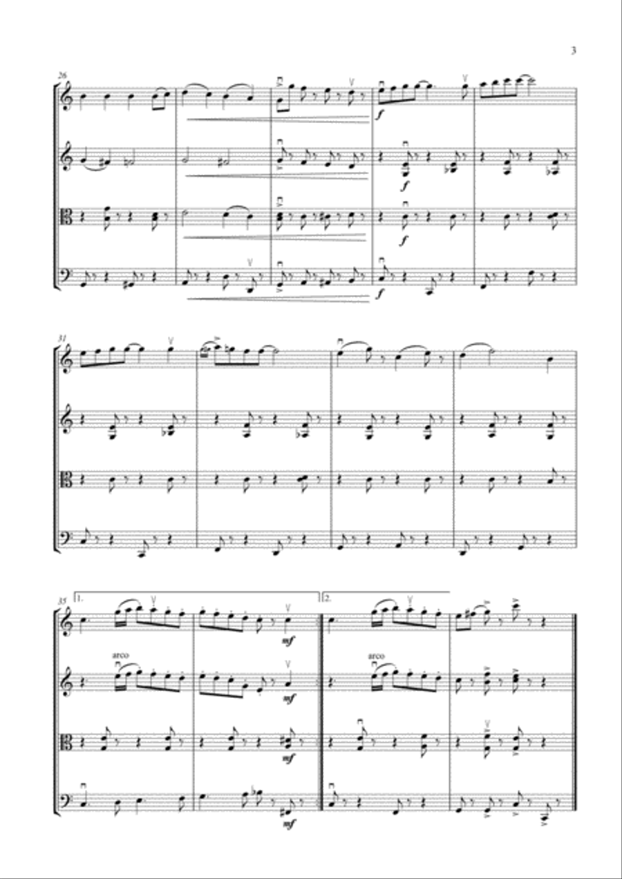 Santa Claus Is Comin' To Town String Quartet scores gallery preview page 5