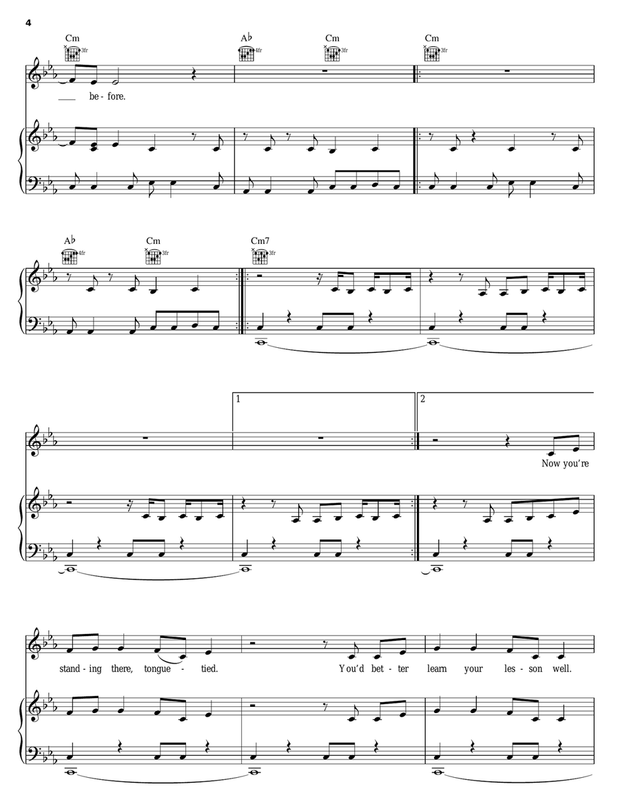 Policy Of Truth Piano, Vocal, Guitar scores gallery preview page 4