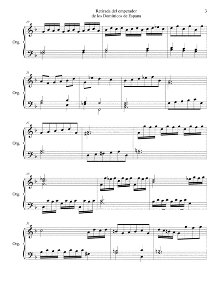 RETIRADA DEL EMPERATOR DE LOS DOMINICOS DE ESPANA - D. Zipoli Piano Solo scores gallery preview page 3