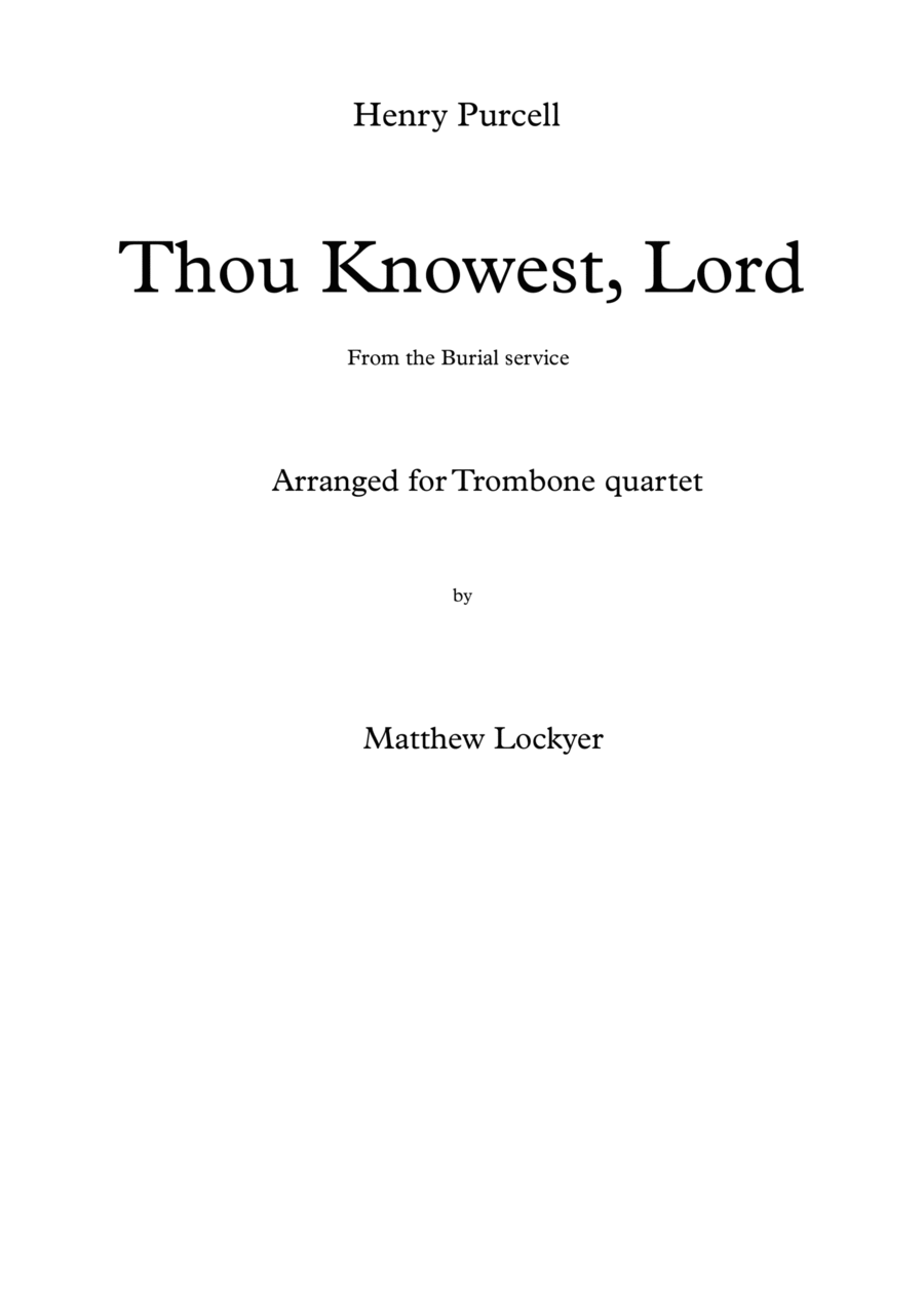 Thou knowest, Lord Brass Ensemble scores gallery preview page 1