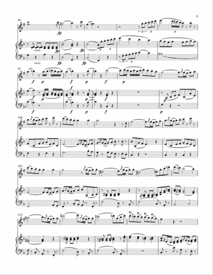 Allegro from Oboe Quartet K.370 (Clarinet Solo) Oboe scores gallery preview page 5