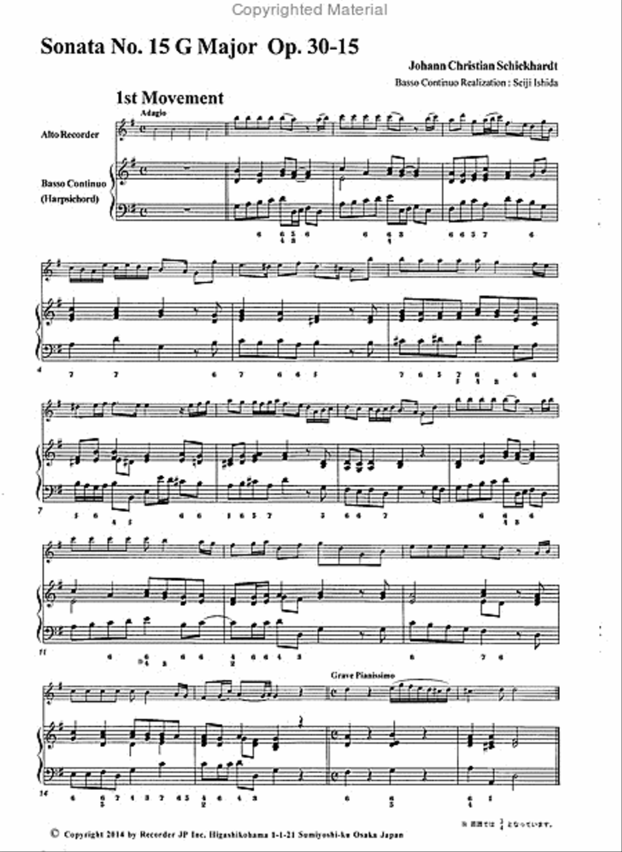 Sonata in G Major Op. 30-15 Alto Recorder scores gallery preview page 3