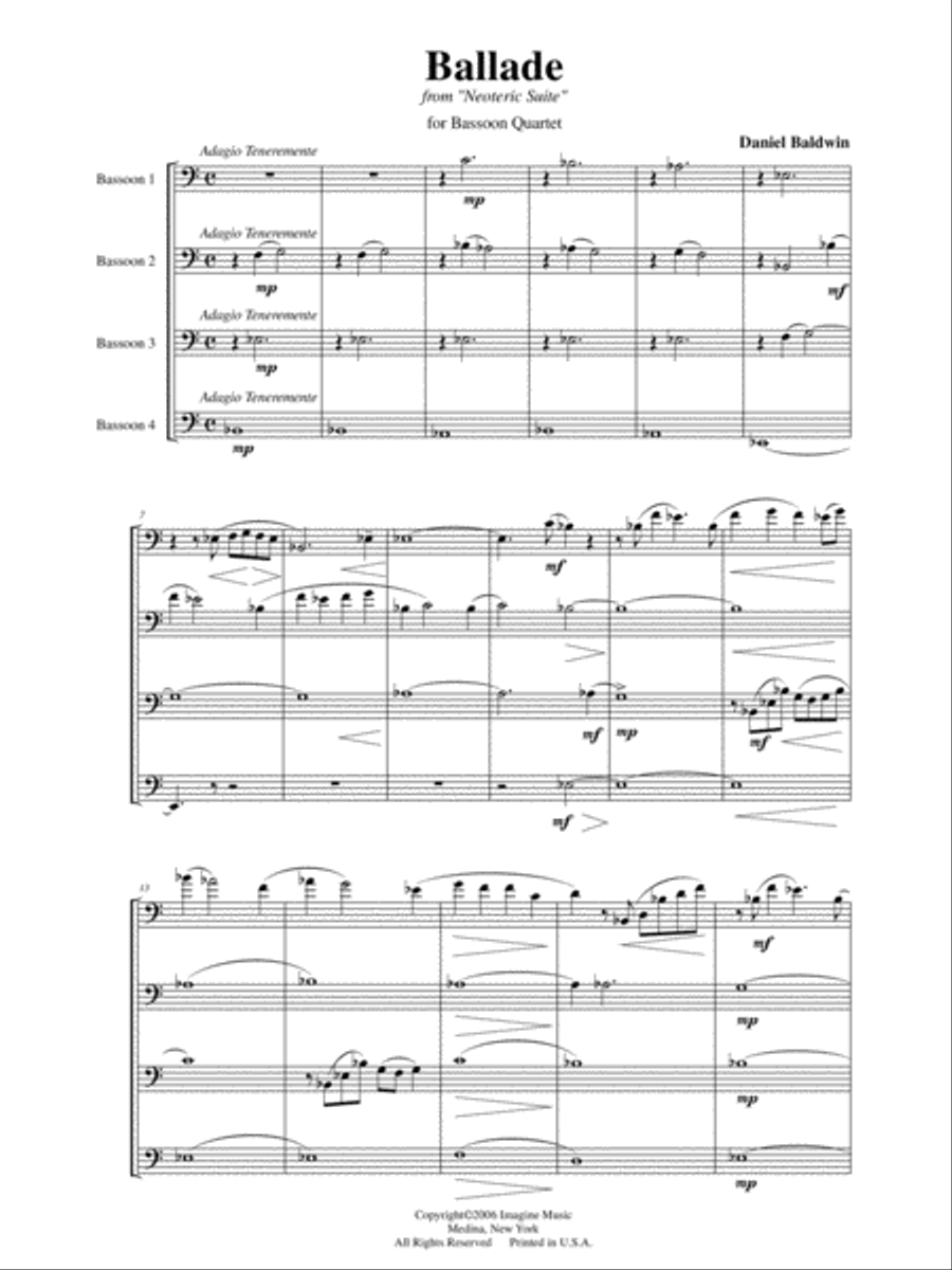 Ballade Bassoon Quartet scores gallery preview page 2
