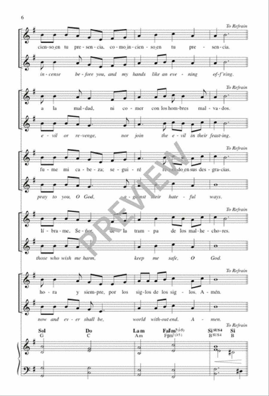 Suba Mi Oración / Let My Prayer Rise Up 4-Part scores gallery preview page 6