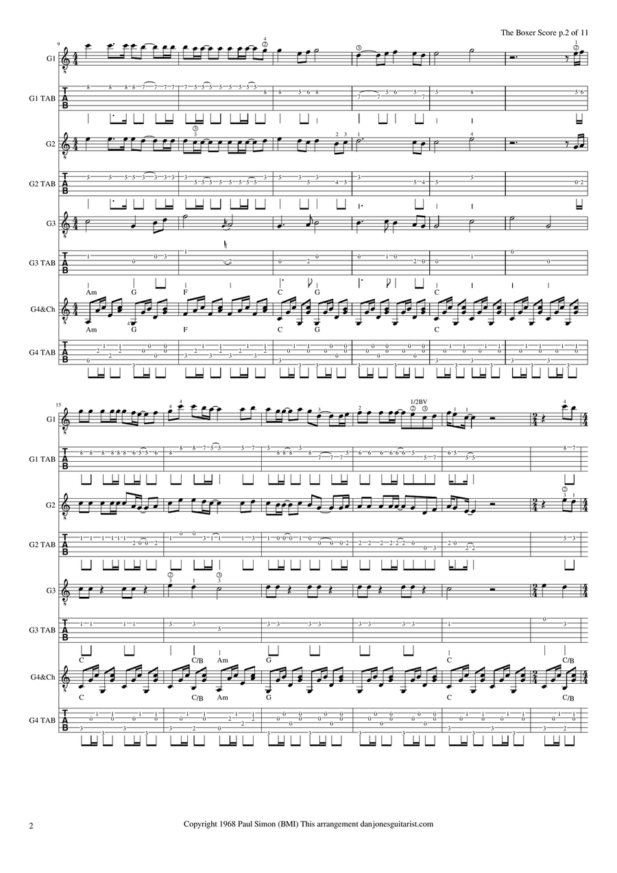 The Boxer Guitar Ensemble scores gallery preview page 2