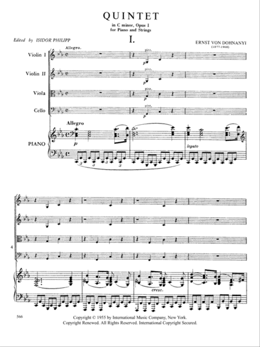 Quintet In C Minor, Opus 1 Piano Quintet scores gallery preview page 2