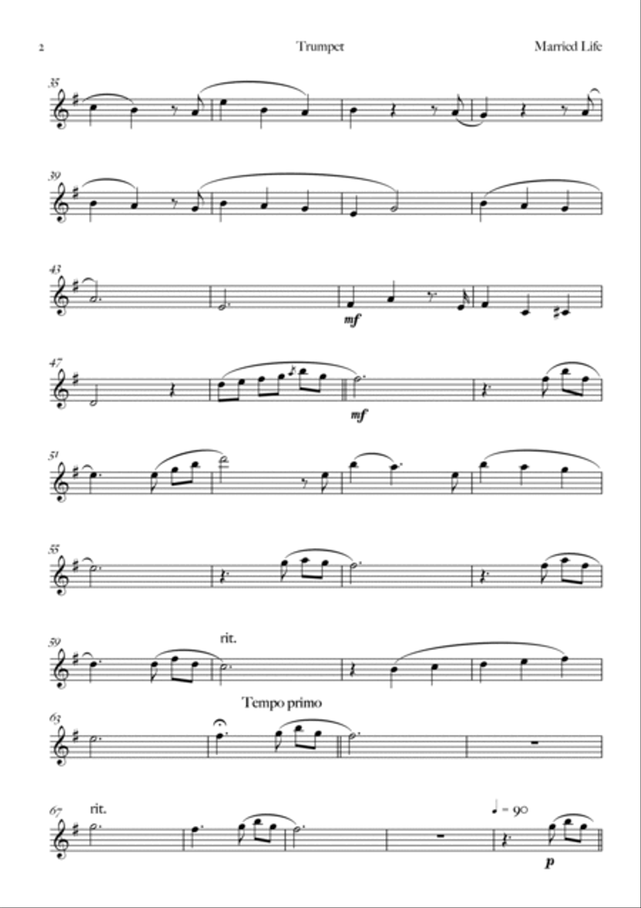 Married Life Married Life C Trumpet scores gallery preview page 2