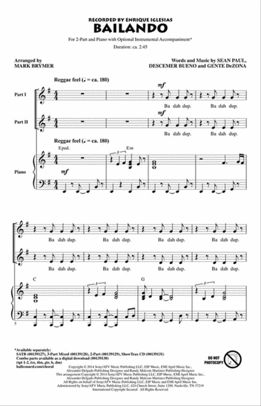 Bailando 2-Part scores gallery preview page 2