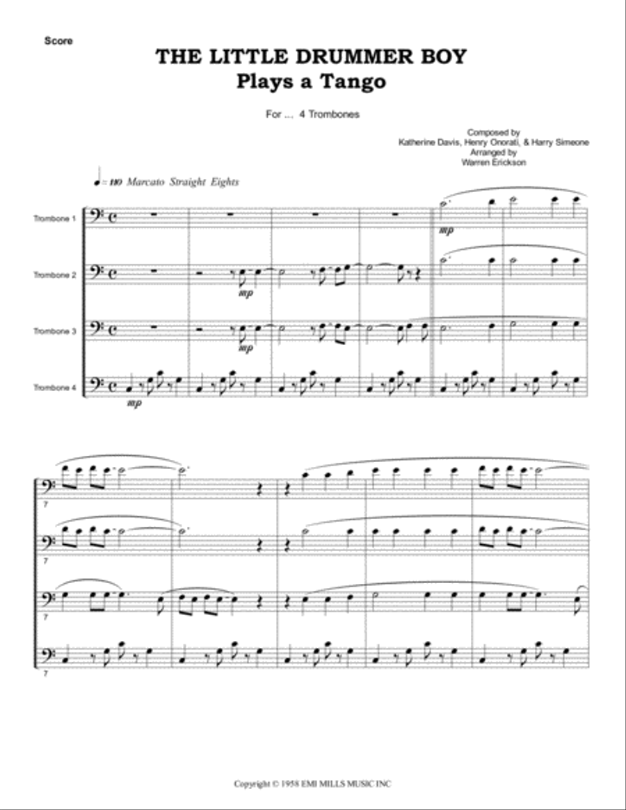The Little Drummer Boy Brass Ensemble scores gallery preview page 2