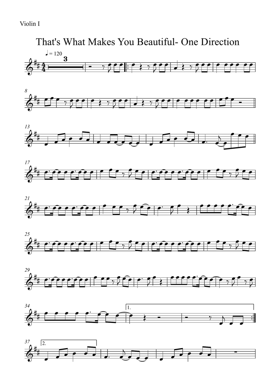 What Makes You Beautiful String Quartet scores gallery preview page 5