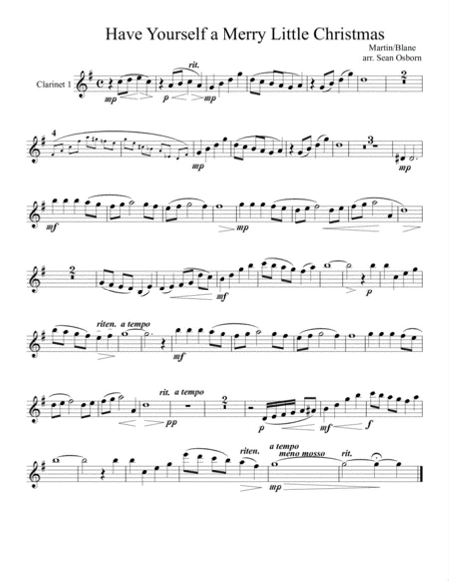 Have Yourself A Merry Little Christmas Woodwind Ensemble scores gallery preview page 6
