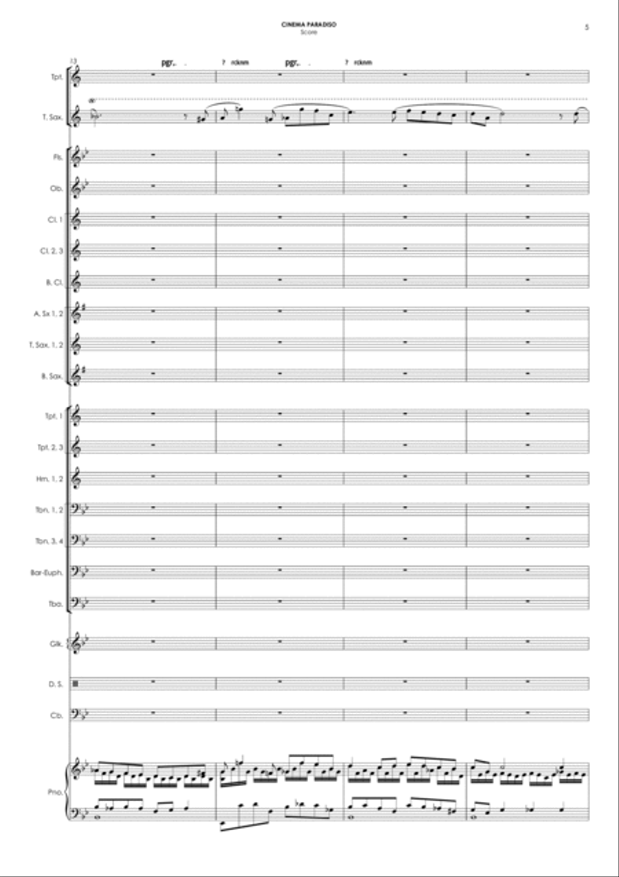 Love Theme (tema D'amore) Concert Band scores gallery preview page 5