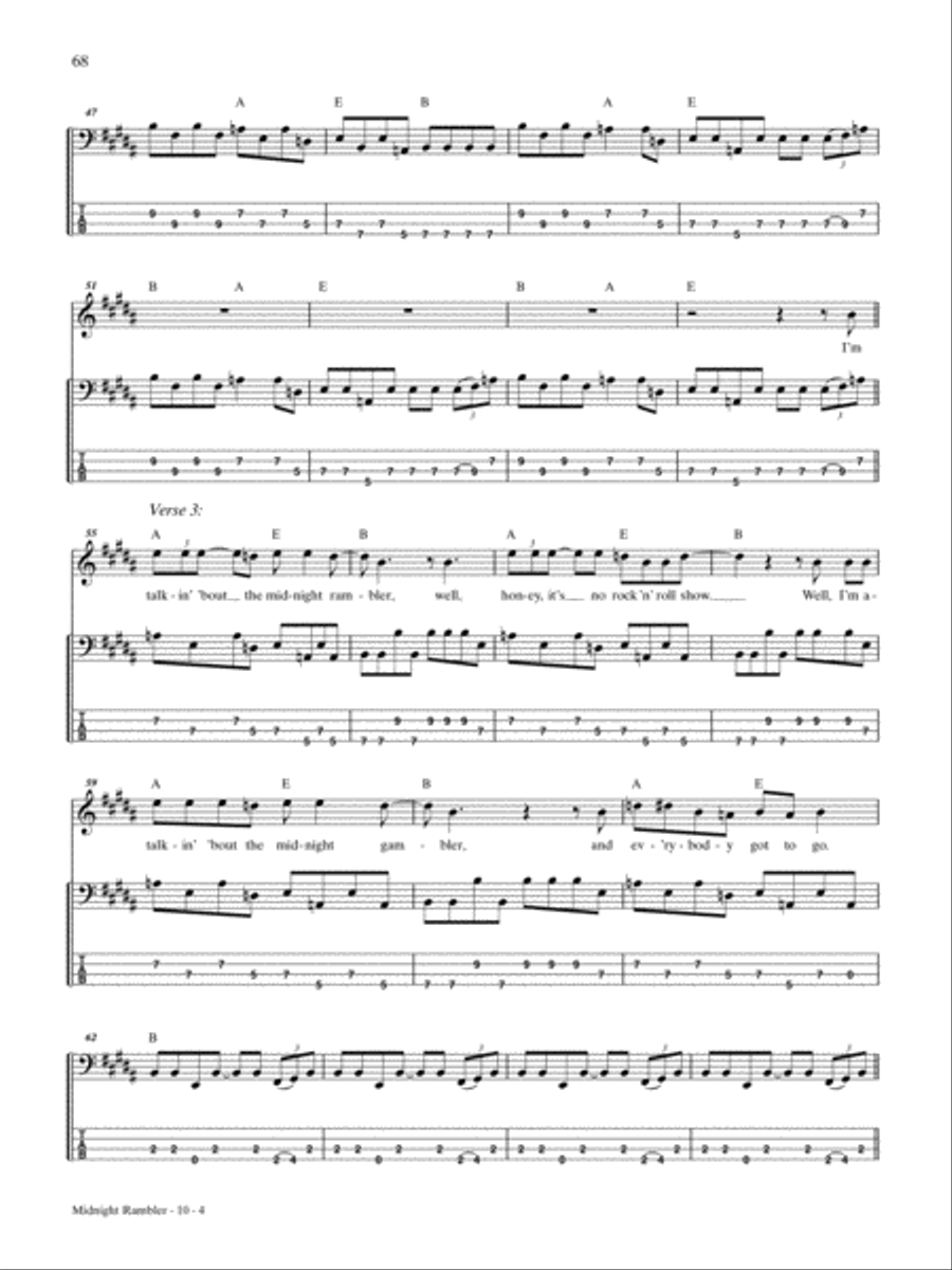 Midnight Rambler Midnight Rambler Bass Guitar Tablature scores gallery preview page 4
