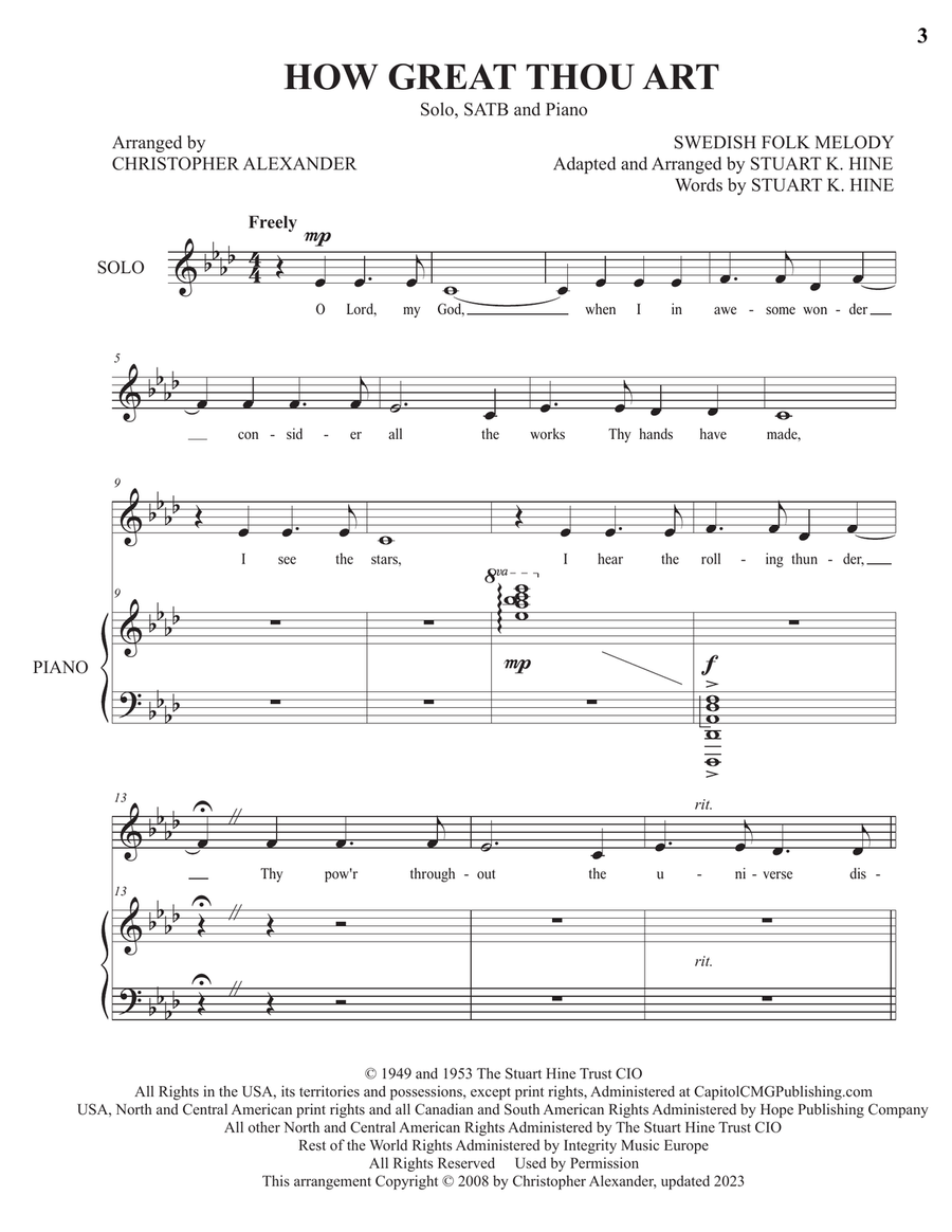 How Great Thou Art How Great Thou Art 4-Part scores gallery preview page 3