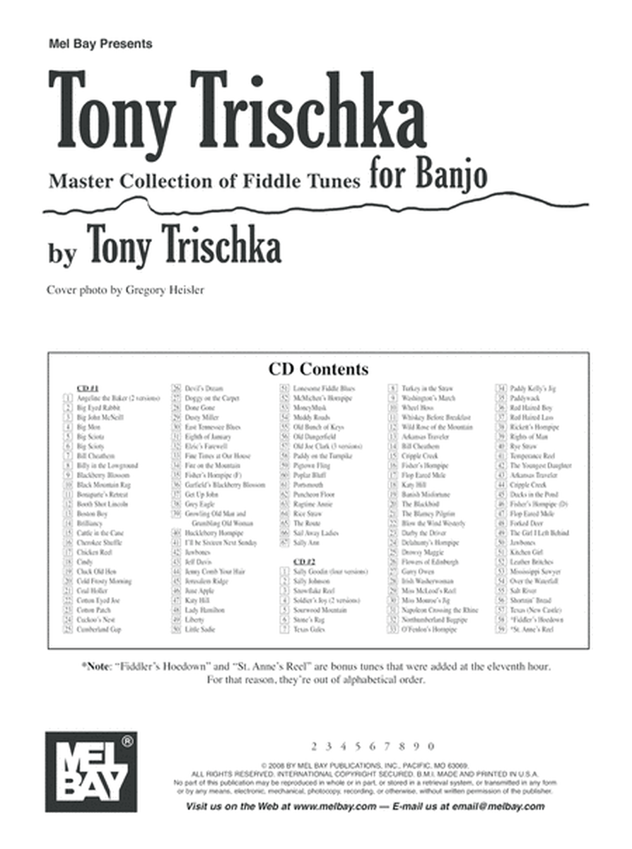 Tony Trischka Master Collection of Fiddle Tunes for Banjo image number null