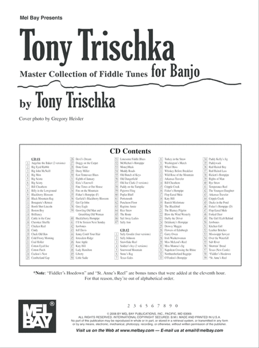 Tony Trischka Master Collection of Fiddle Tunes for Banjo image number null