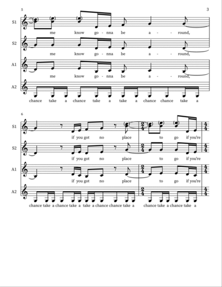 Take A Chance On Me SSA scores gallery preview page 3