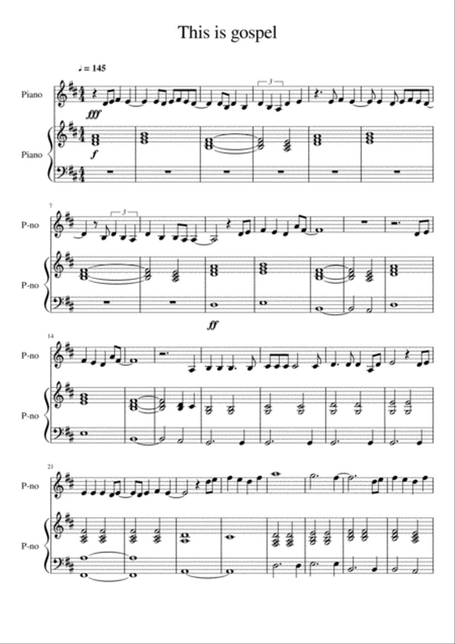This Is Gospel 1 Piano, 4-Hands scores gallery preview page 1