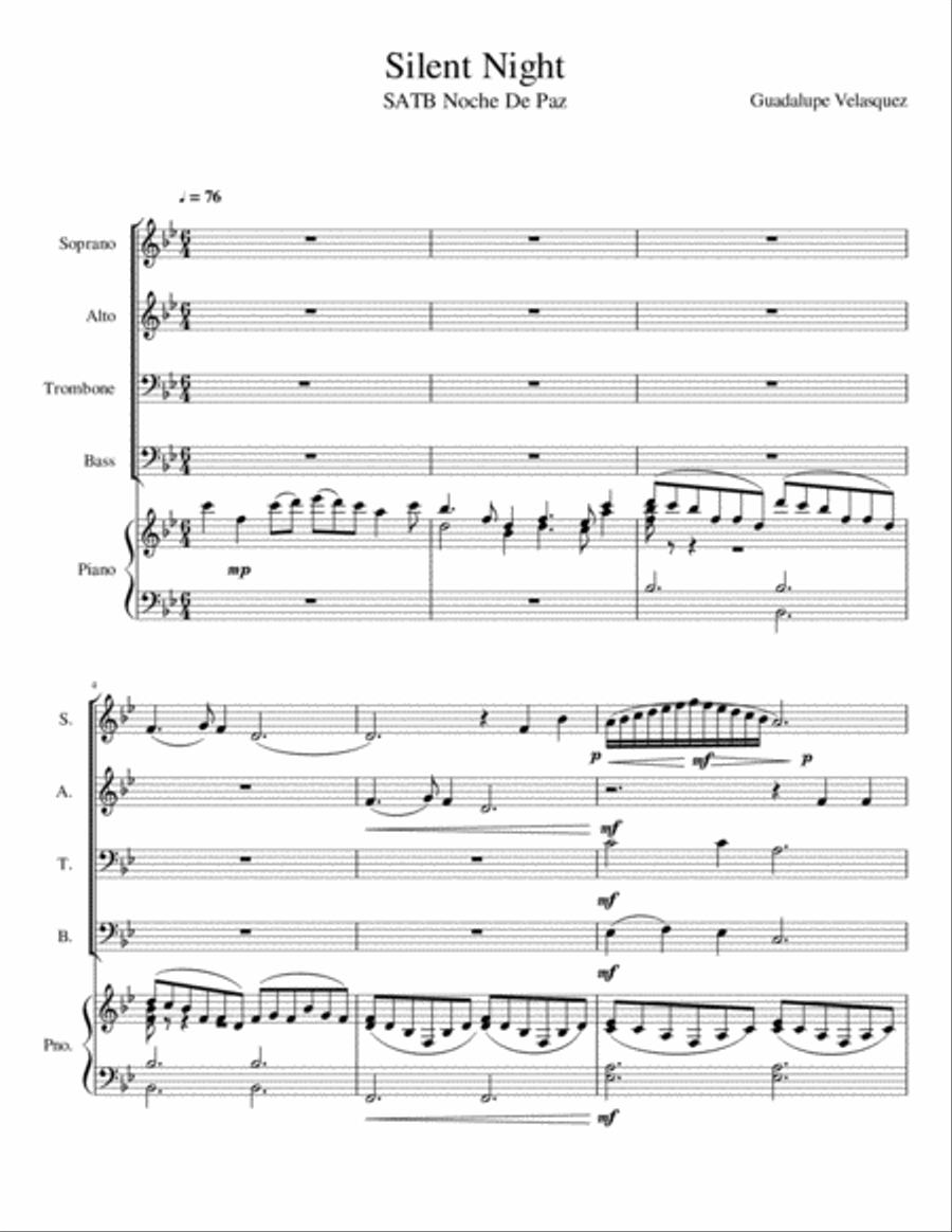 Silent Night Small Ensemble scores gallery preview page 1