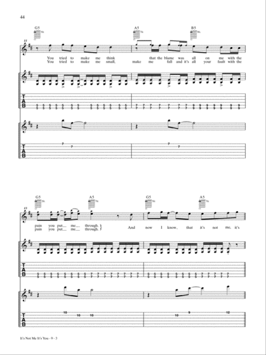 It's Not Me It's You Guitar Tablature scores gallery preview page 3