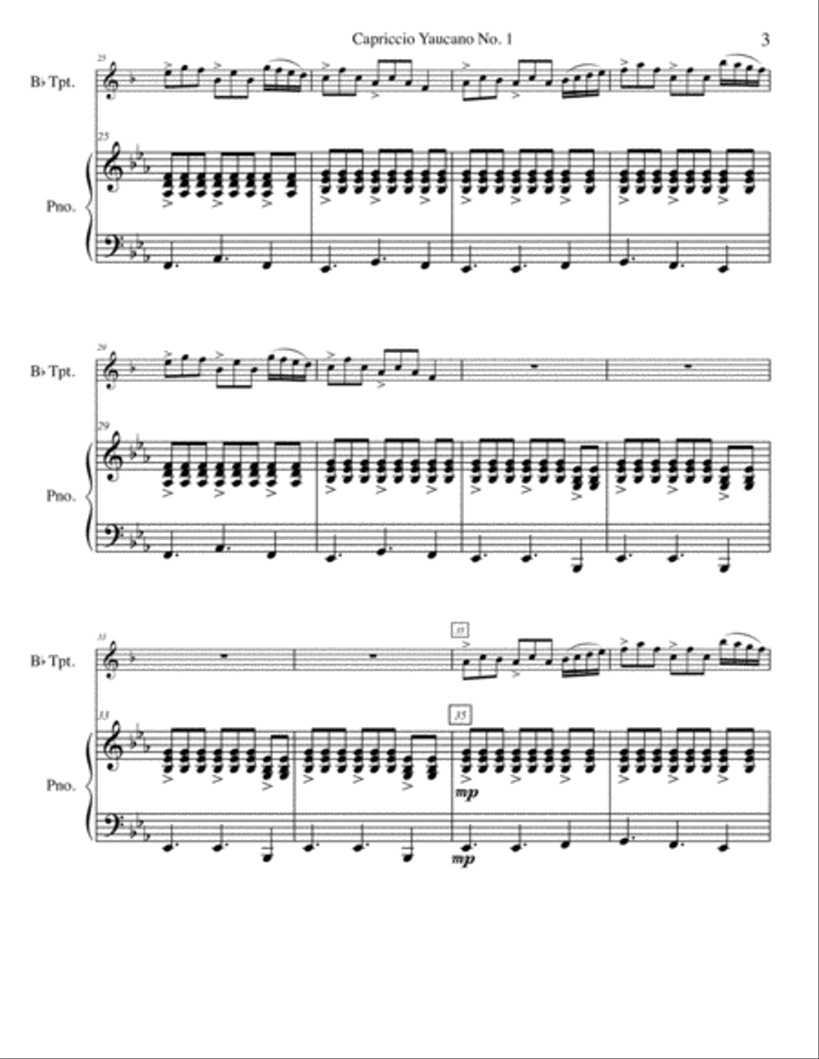 Capriccio Yaucano No. 1 Trumpet Solo scores gallery preview page 4