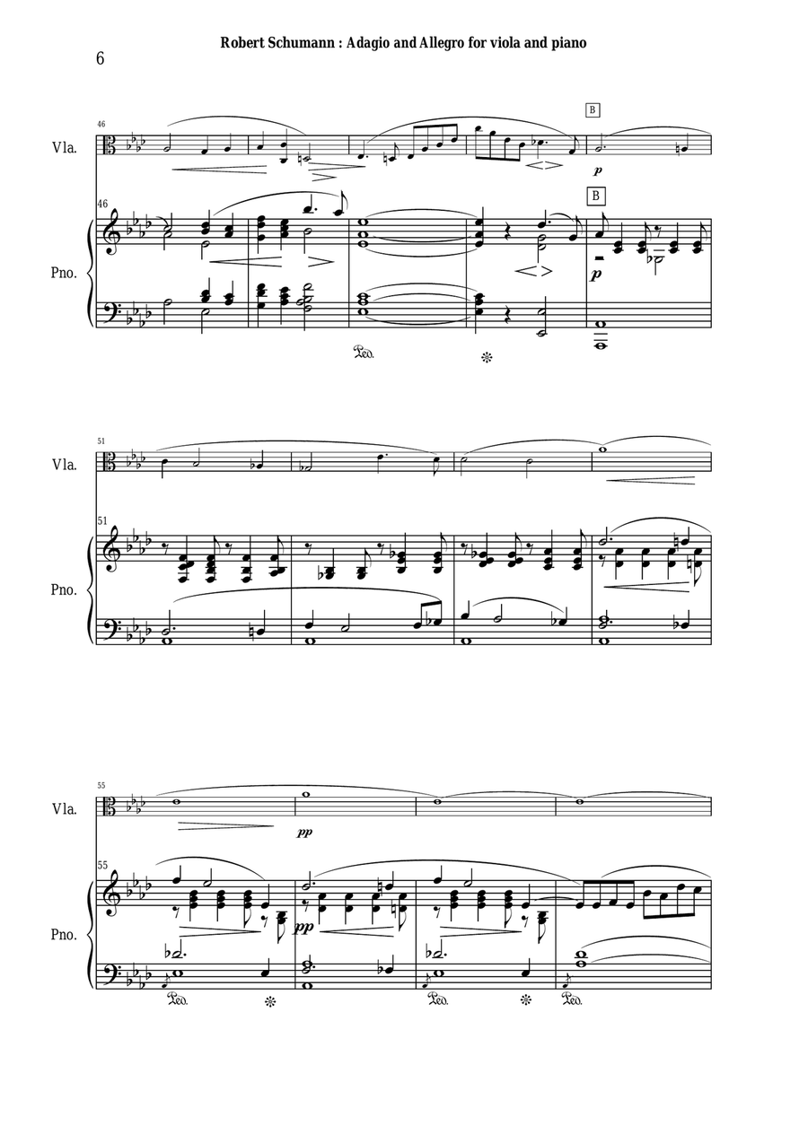 Robert Schumann: Adagio and Allegro, opus 70, for viola and piano Piano scores gallery preview page 6