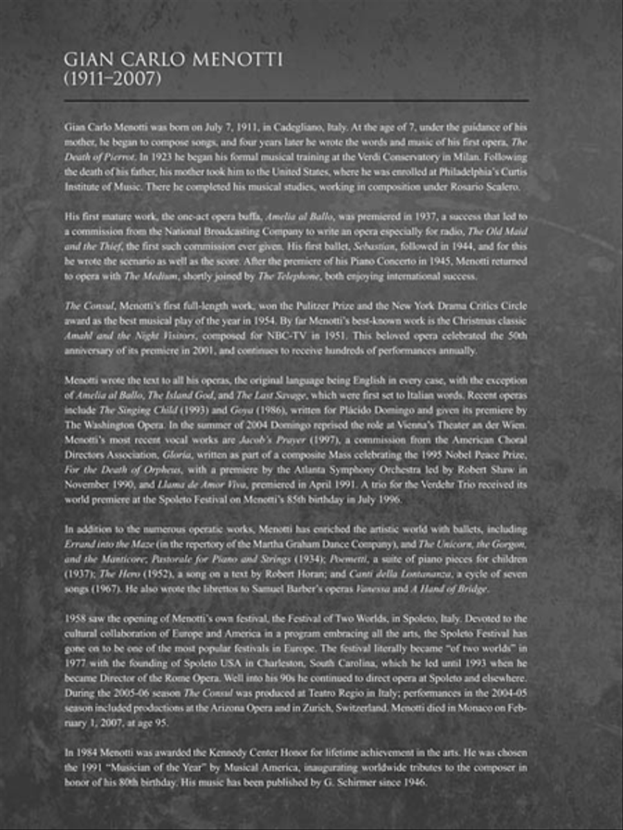 Menotti Arias for Soprano Soprano Voice scores gallery preview page 3