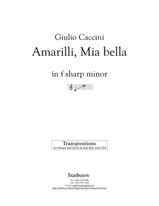 Caccini: Amarilli, mia bella (transposed to f sharp minor)