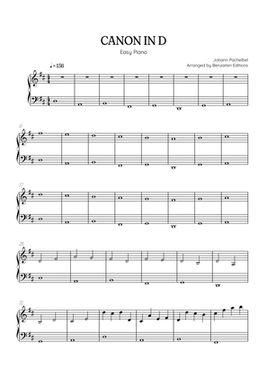 Pachelbel Canon in D • easy piano sheet music