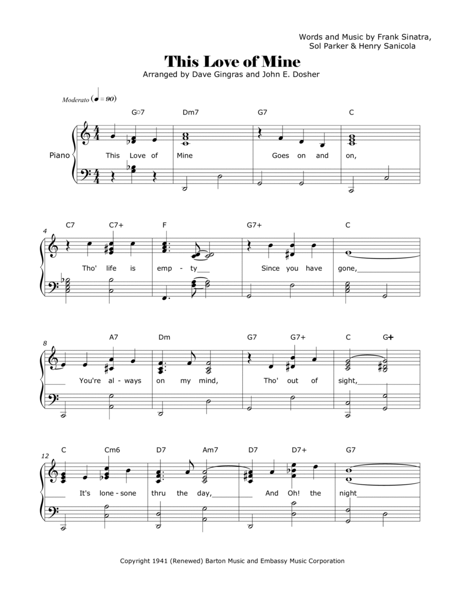 This Love Of Mine Voice scores gallery preview page 1