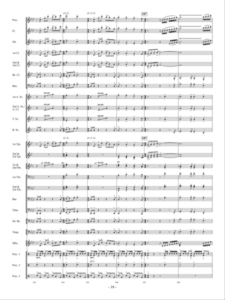 Legend of the Ancient Hero Concert Band scores gallery preview page 17