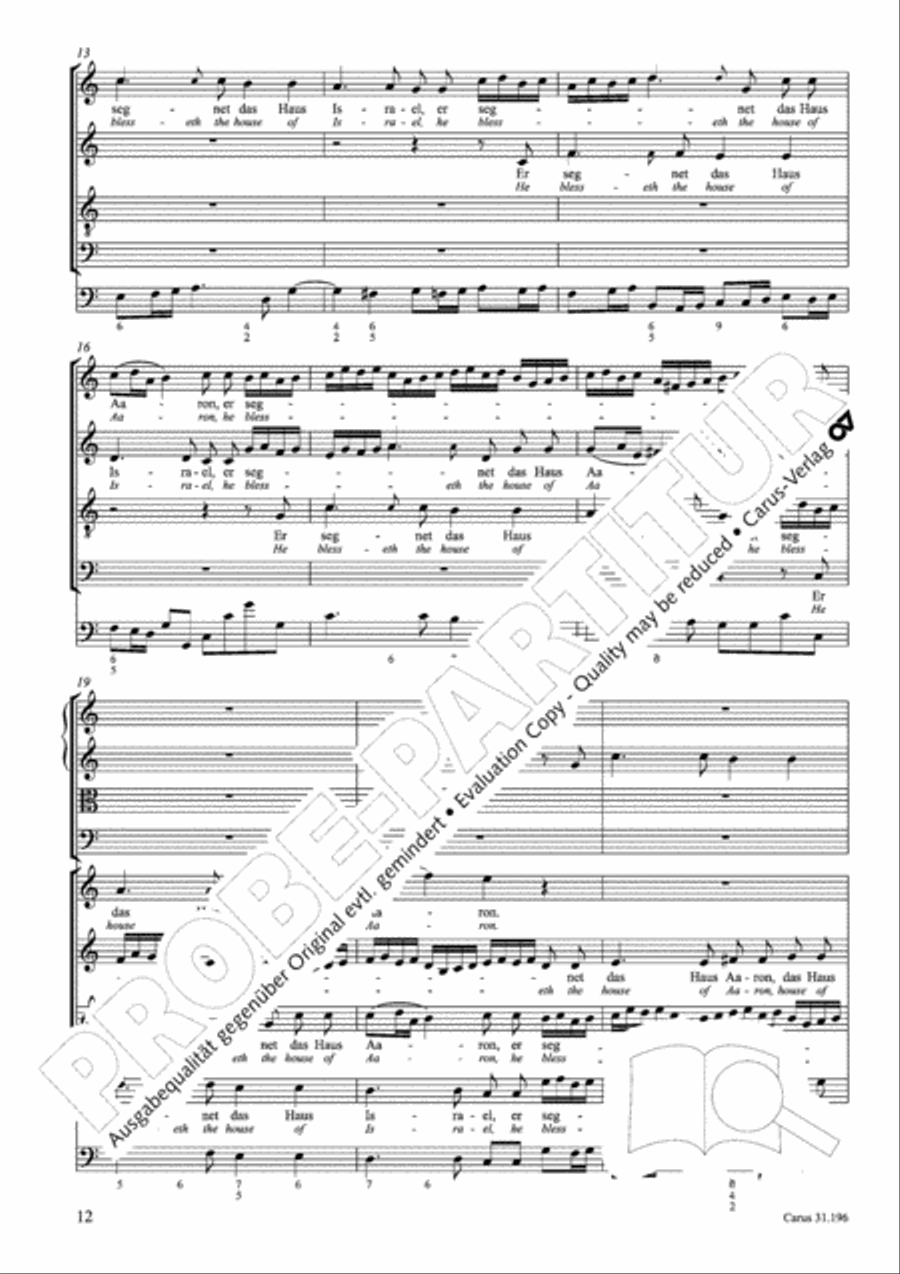 The Lord is mindful of us (Der Herr denket an uns) STB scores gallery preview page 12