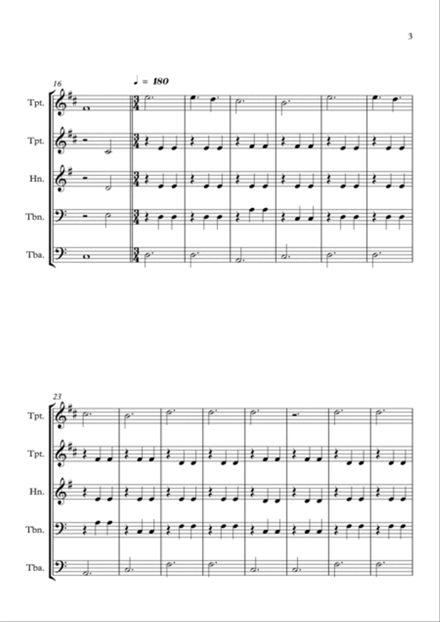 La Valse D'amelie Brass Ensemble scores gallery preview page 3