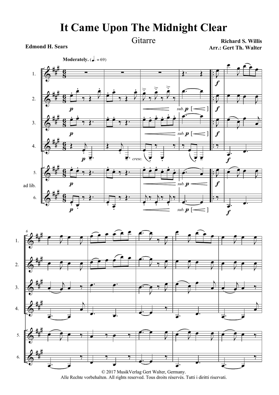 It Came Upon The Midnight Clear Guitar Solo scores gallery preview page 1