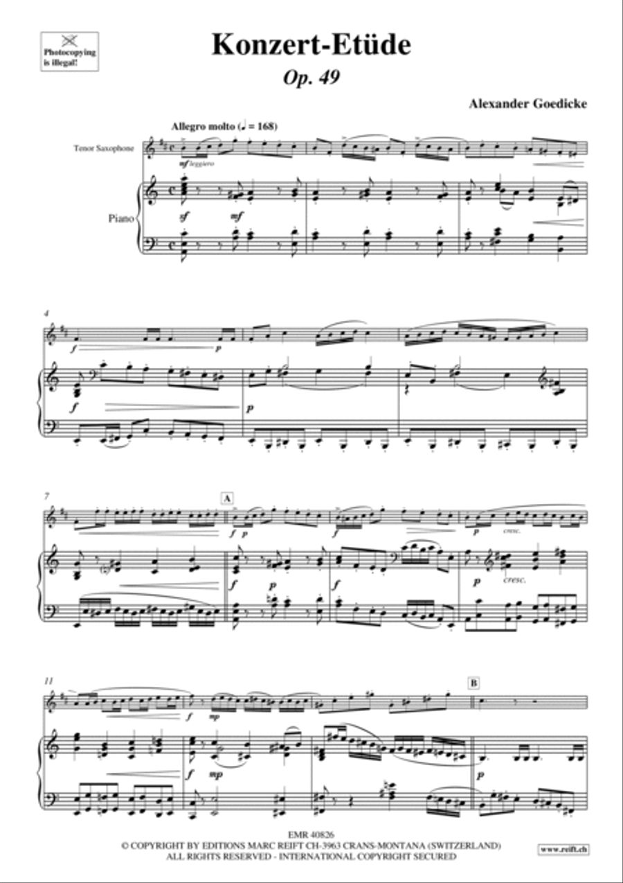 Konzert-Etude Konzert-Etude Tenor Saxophone scores gallery preview page 5