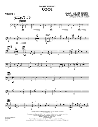 Book cover for Cool (from West Side Story) - Trombone 4