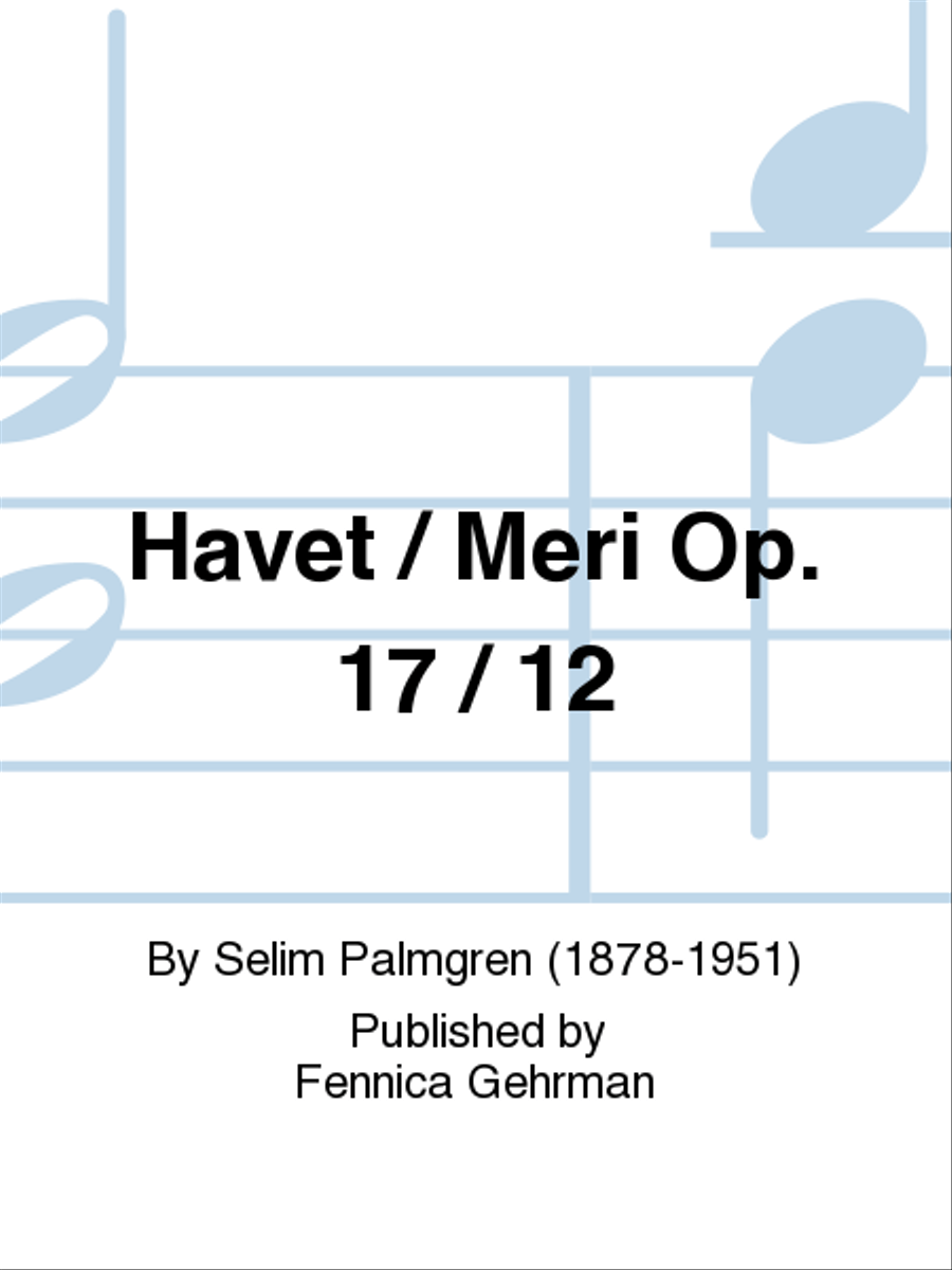Havet / Meri / The Sea op 17/12 Piano Solo scores gallery preview page 1