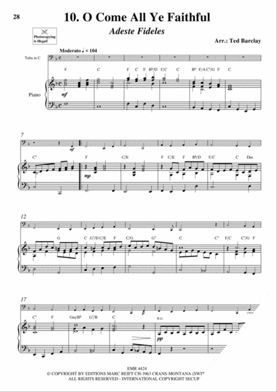 10 Easy Christmas Solos Tuba scores gallery preview page 12
