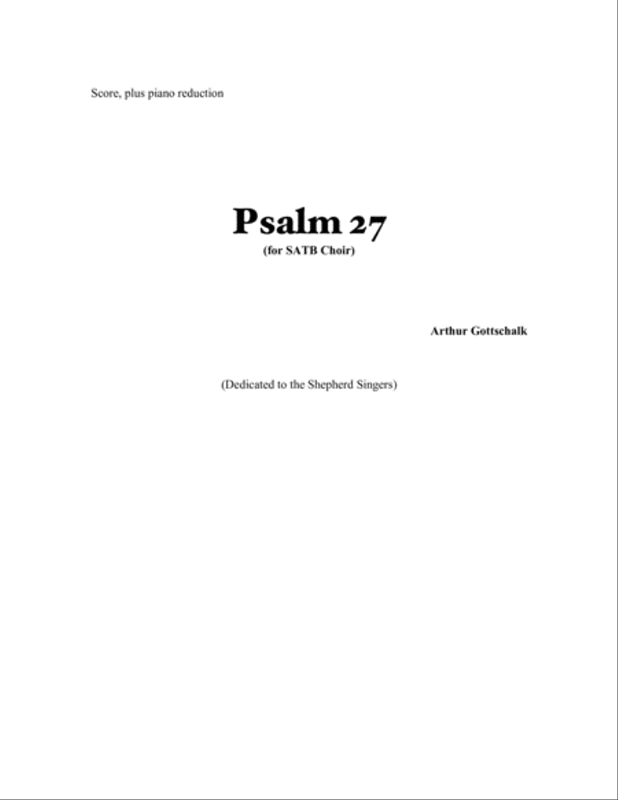 Psalm 27 Psalm 27 4-Part scores gallery preview page 1