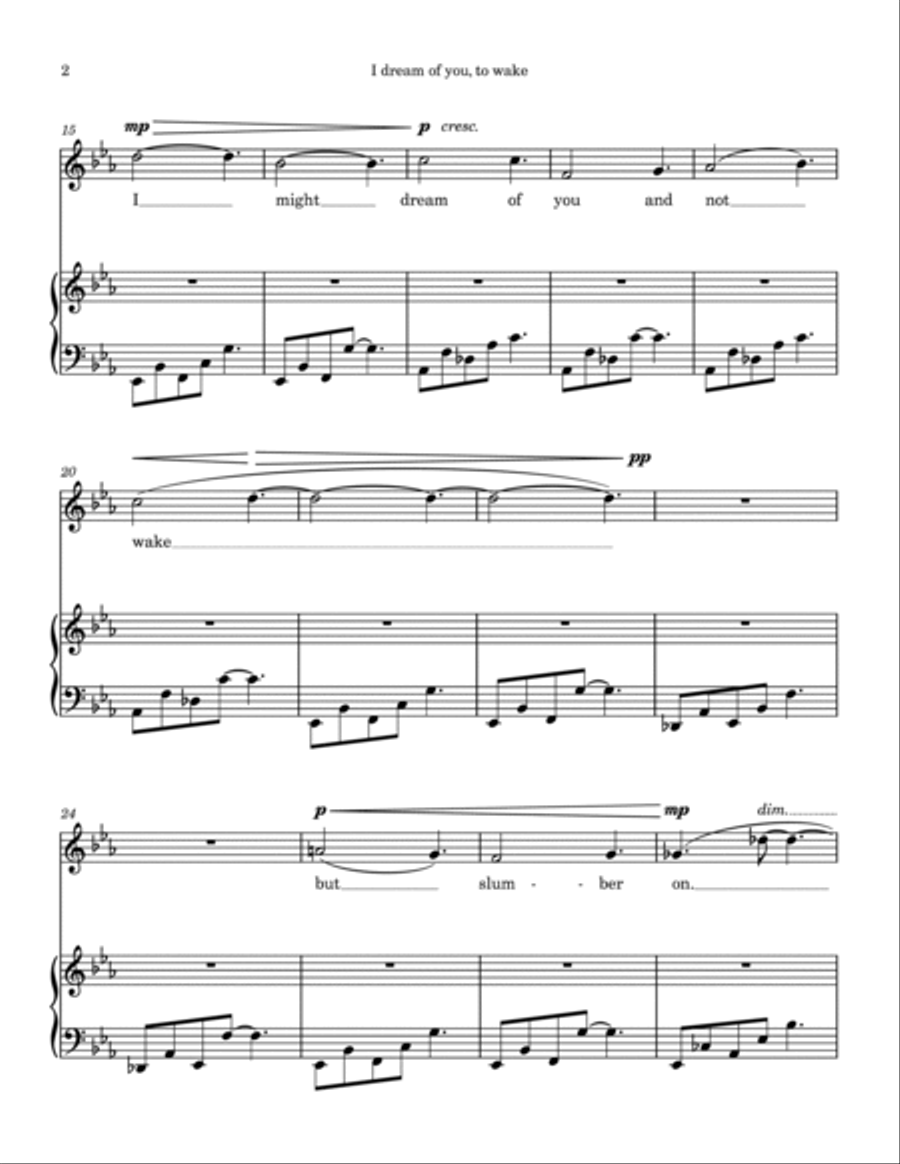 I Dream of You, to Wake (Mezzo-Soprano and Piano) Mezzo-Soprano Voice scores gallery preview page 4