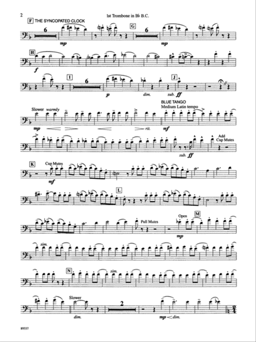 Leroy Anderson Portrait: WP 1st B-flat Trombone B.C. Concert Band scores gallery preview page 2