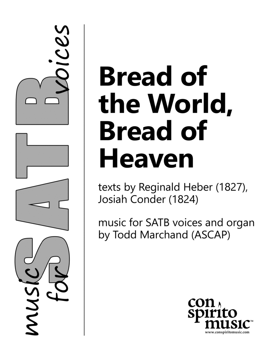 Bread of the World, Bread of Heaven — SATB voices, organ 4-Part scores gallery preview page 1