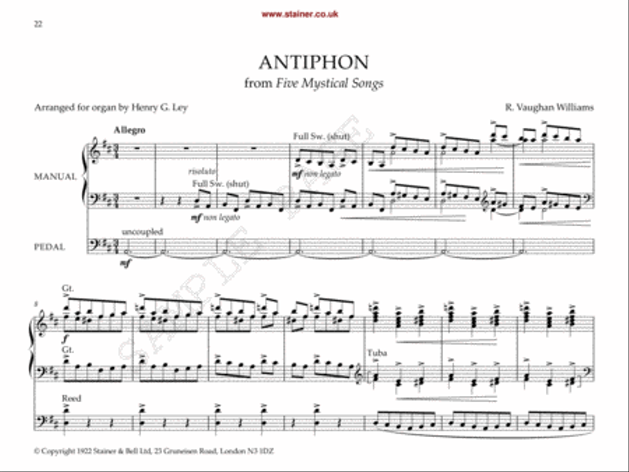 A Vaughan Williams Organ Anthology Organ scores gallery preview page 5