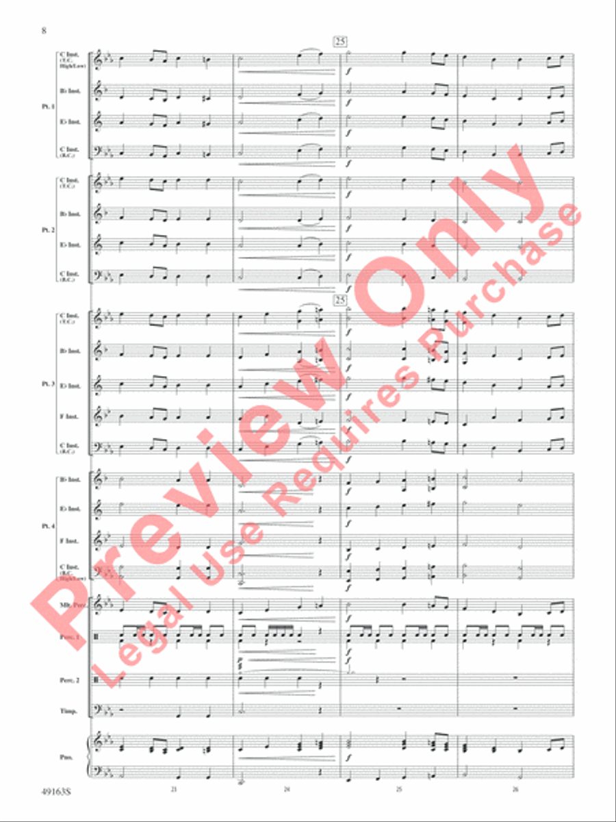 Christmas Holiday March Concert Band scores gallery preview page 9
