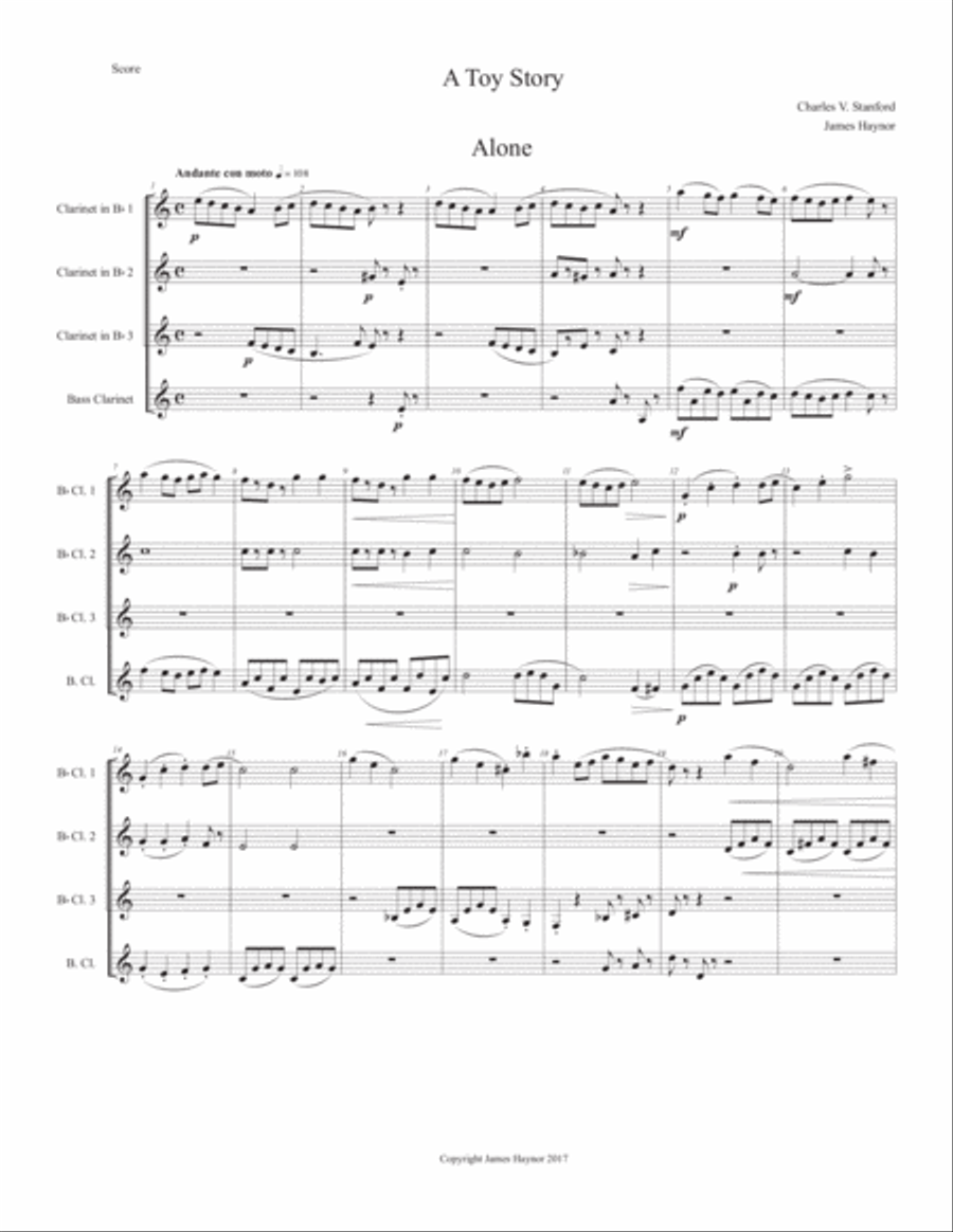 A Toy Story for Clarinets Woodwind Quartet scores gallery preview page 3