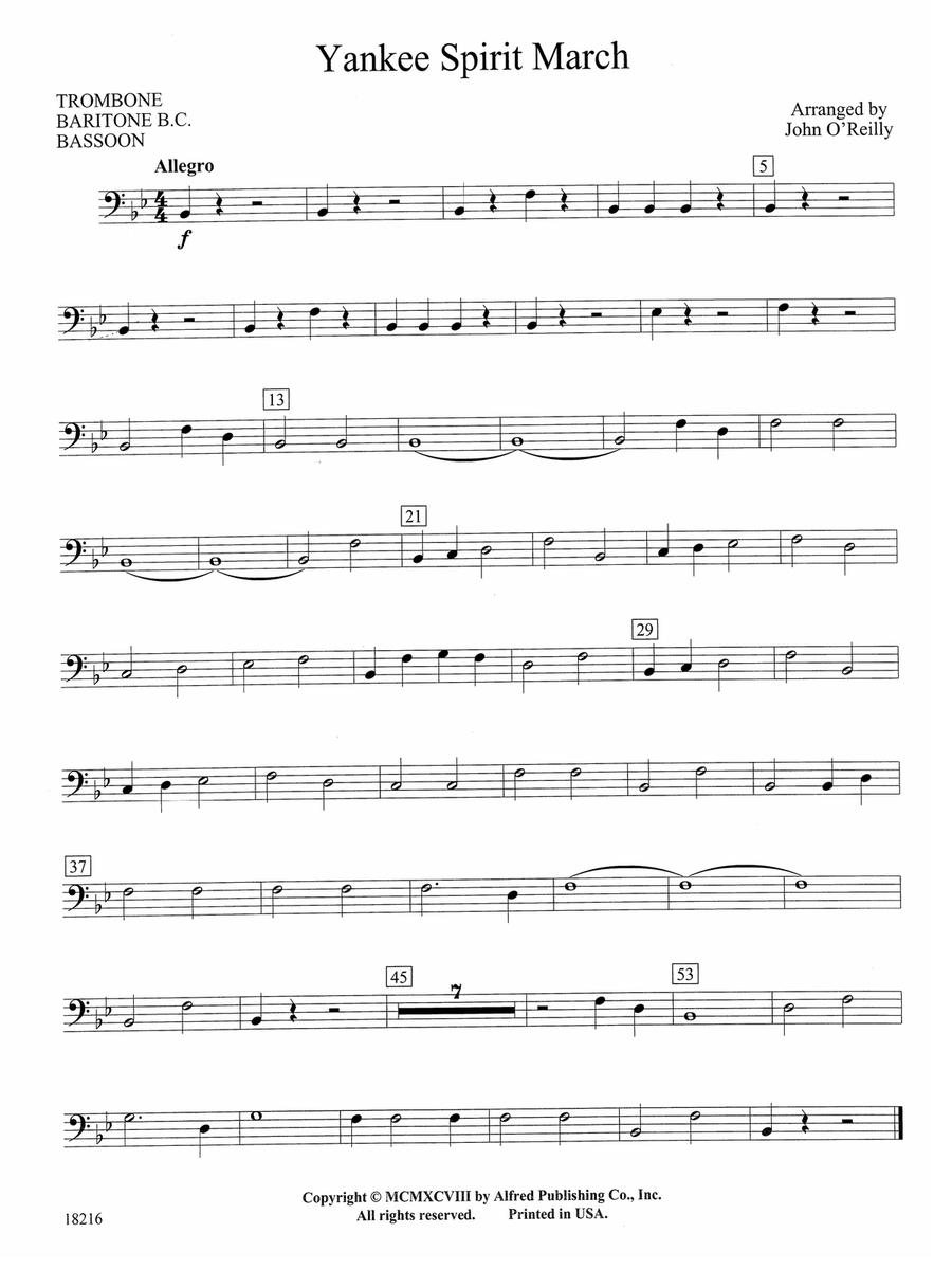 Yankee Spirit March: 1st Trombone