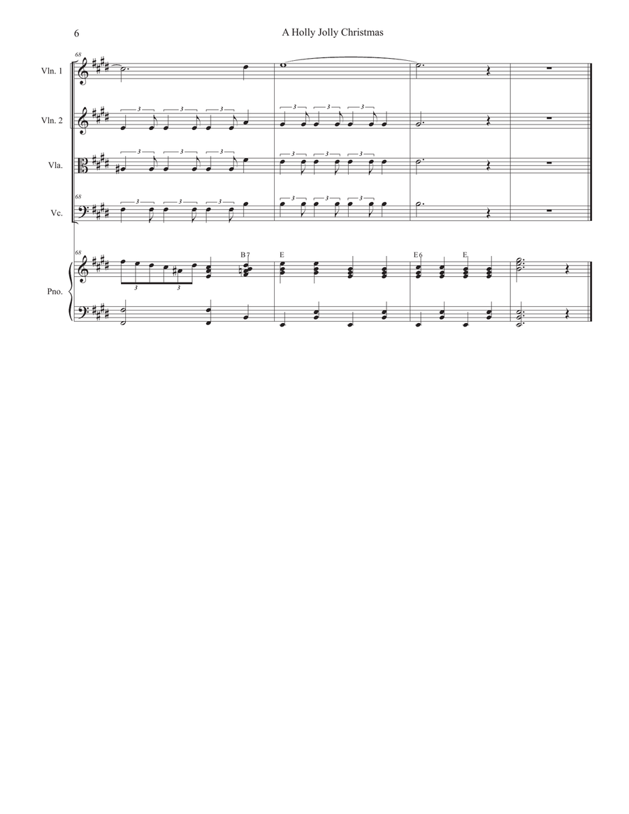 A Holly Jolly Christmas Piano Quintet scores gallery preview page 6