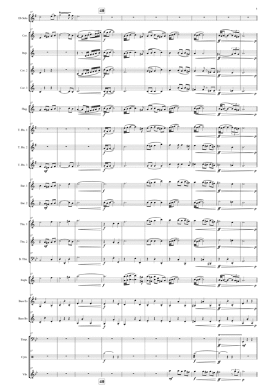 Adagio in G Minor (Eb Soprano Cornet Solo) Brass Band scores gallery preview page 4