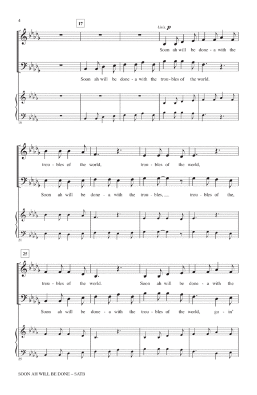 Soon Ah Will Be Done Soon Ah Will Be Done 4-Part scores gallery preview page 2