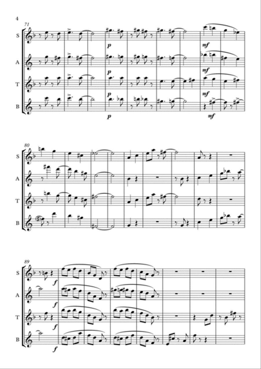 Dotty - Saxophone Quartet Saxophone Quartet scores gallery preview page 4